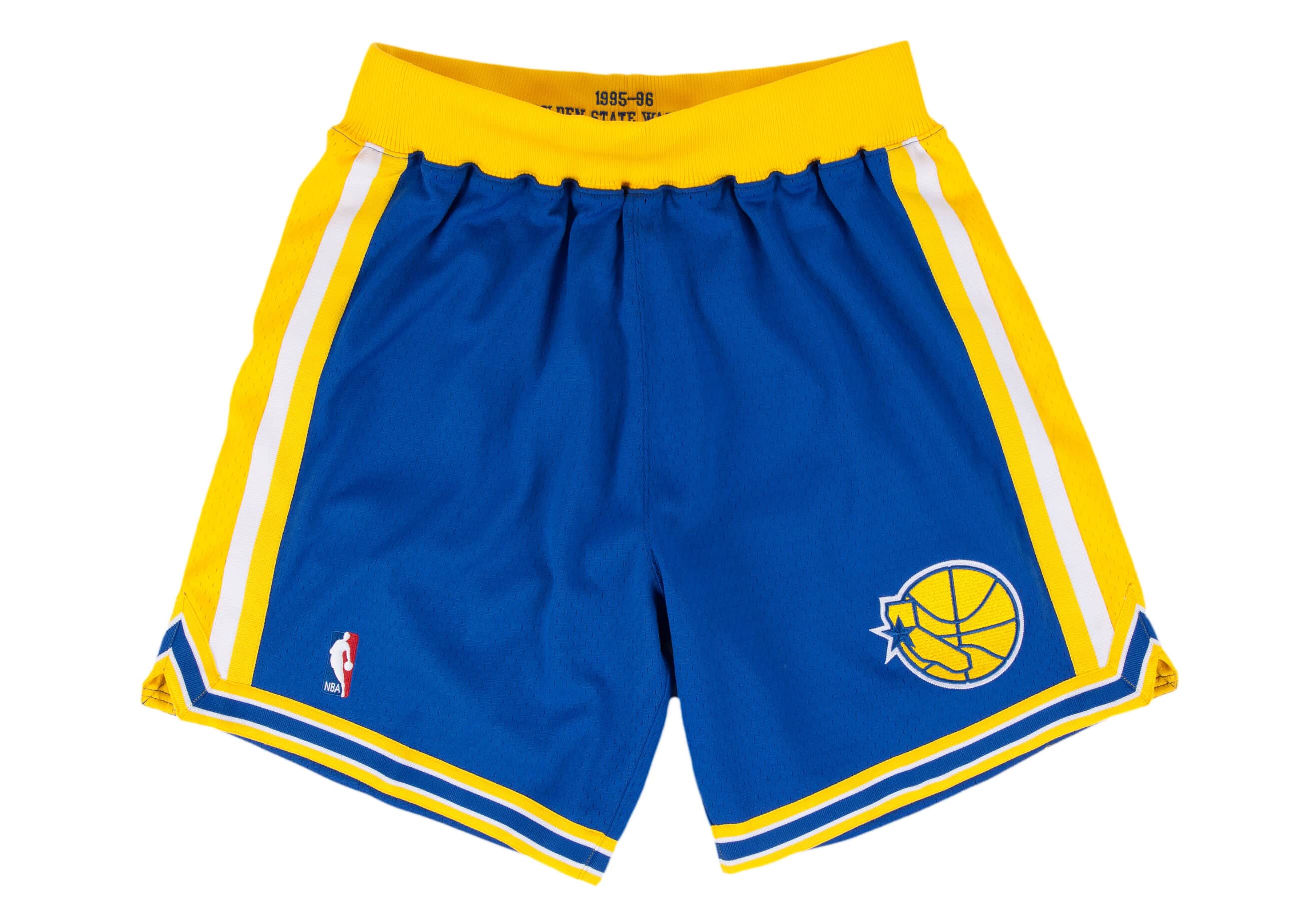 NBA Golden State Warriors Throwback Basketball Game Shorts Gold Size 46+2+2
