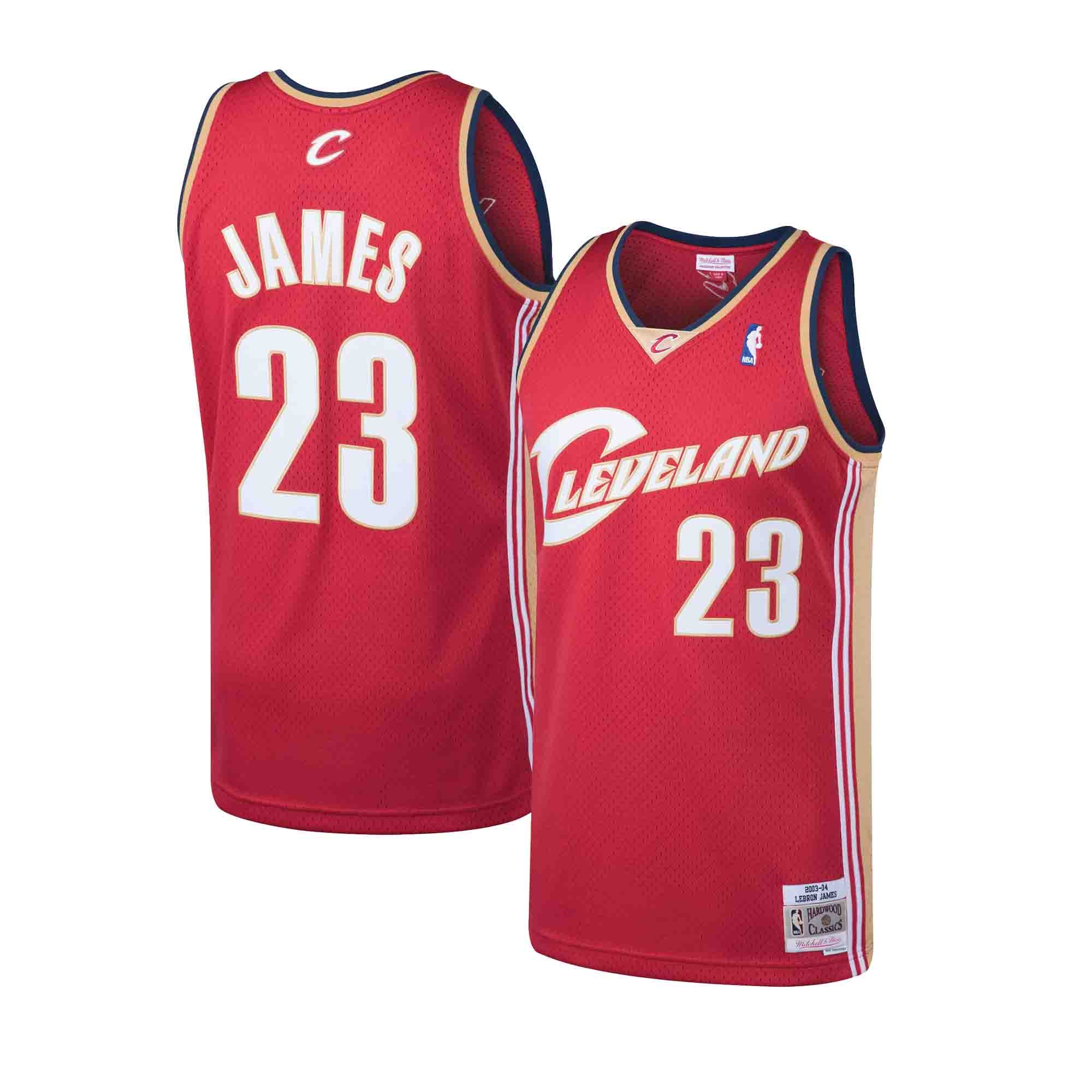 Men's Cleveland Cavaliers LeBron James Mitchell & Ness White Hardwood  Classics Rookie Authentic Jersey