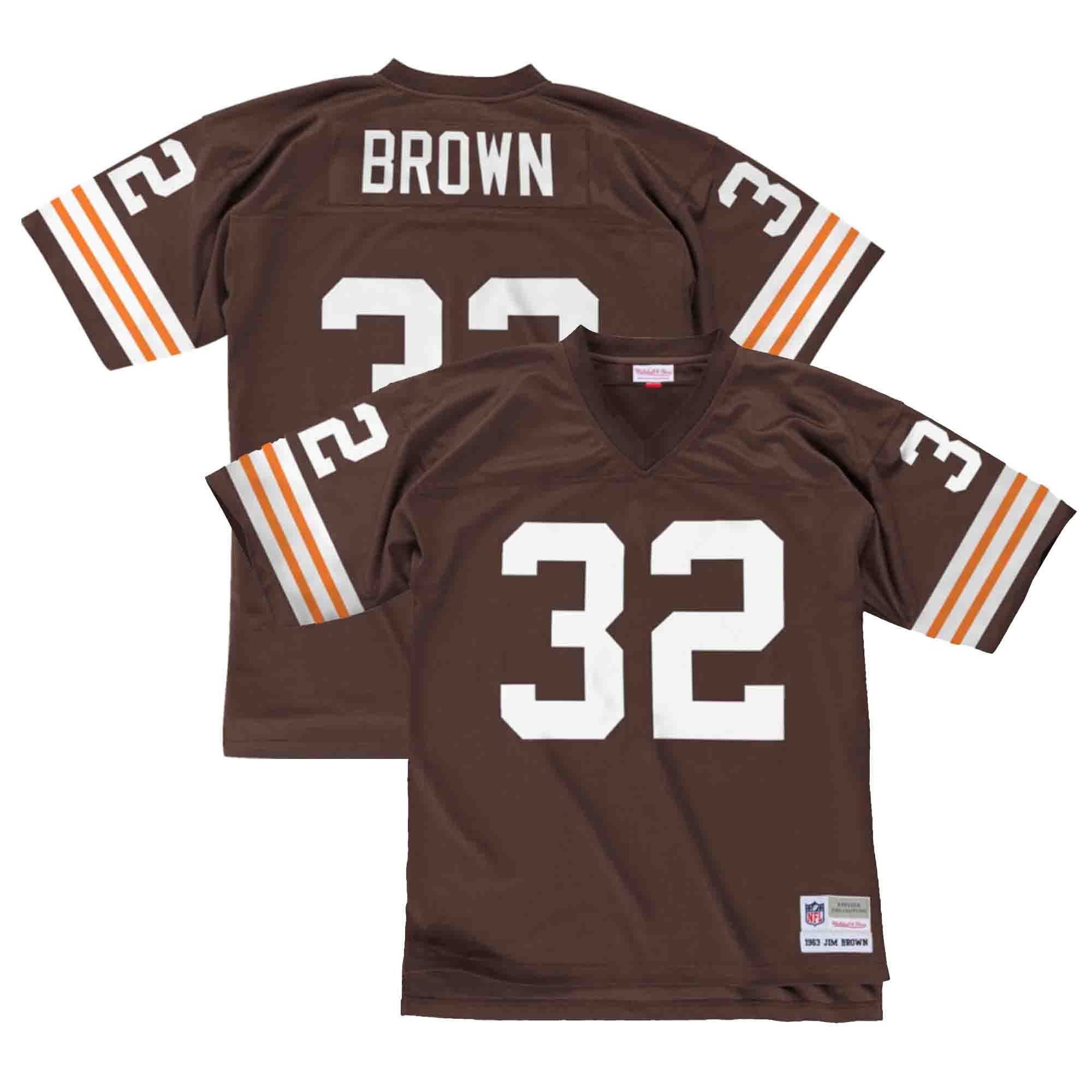 Browns #32 Jim Brown Memorial & Home Patch Custom Jersey - All Stitche -  Nebgift