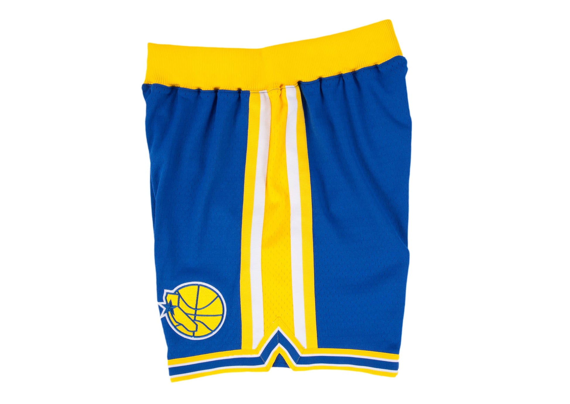 NBA Golden State Warriors Throwback Basketball Game Shorts Gold Size 46+2+2