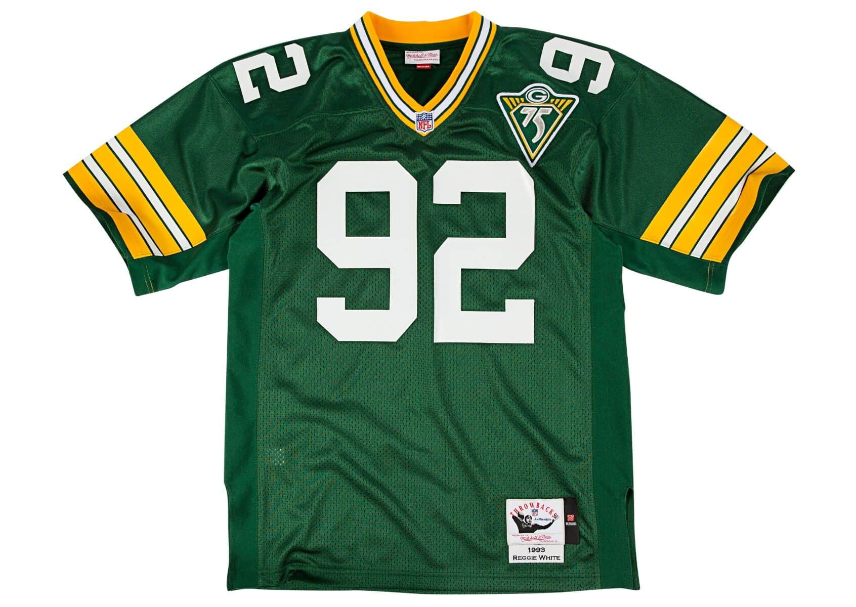 NFL Authentic Jersey Green Bay Packers 1993 Reggie White 92