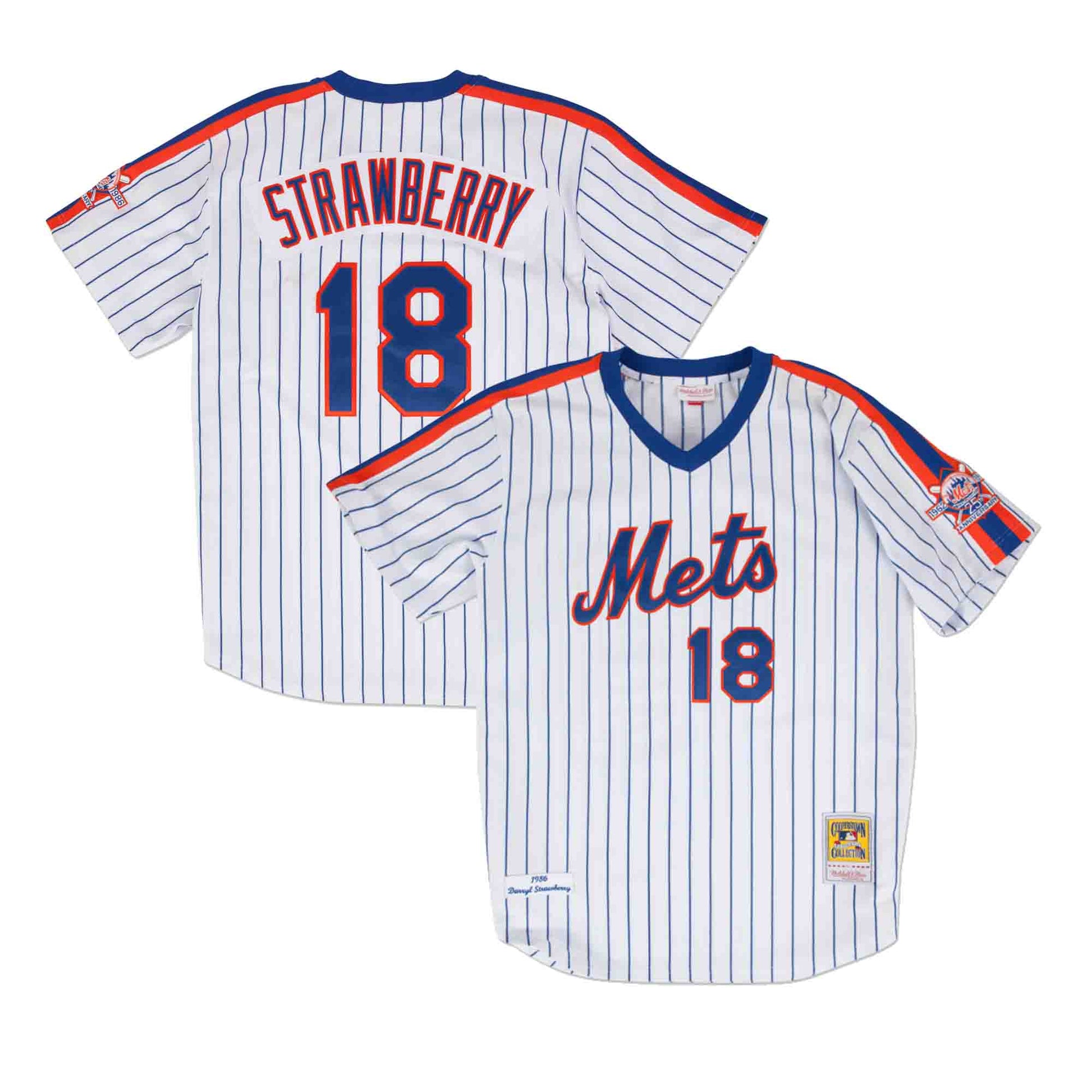 New York Mets #18 Darryl Strawberry Mitchell and Ness 1987