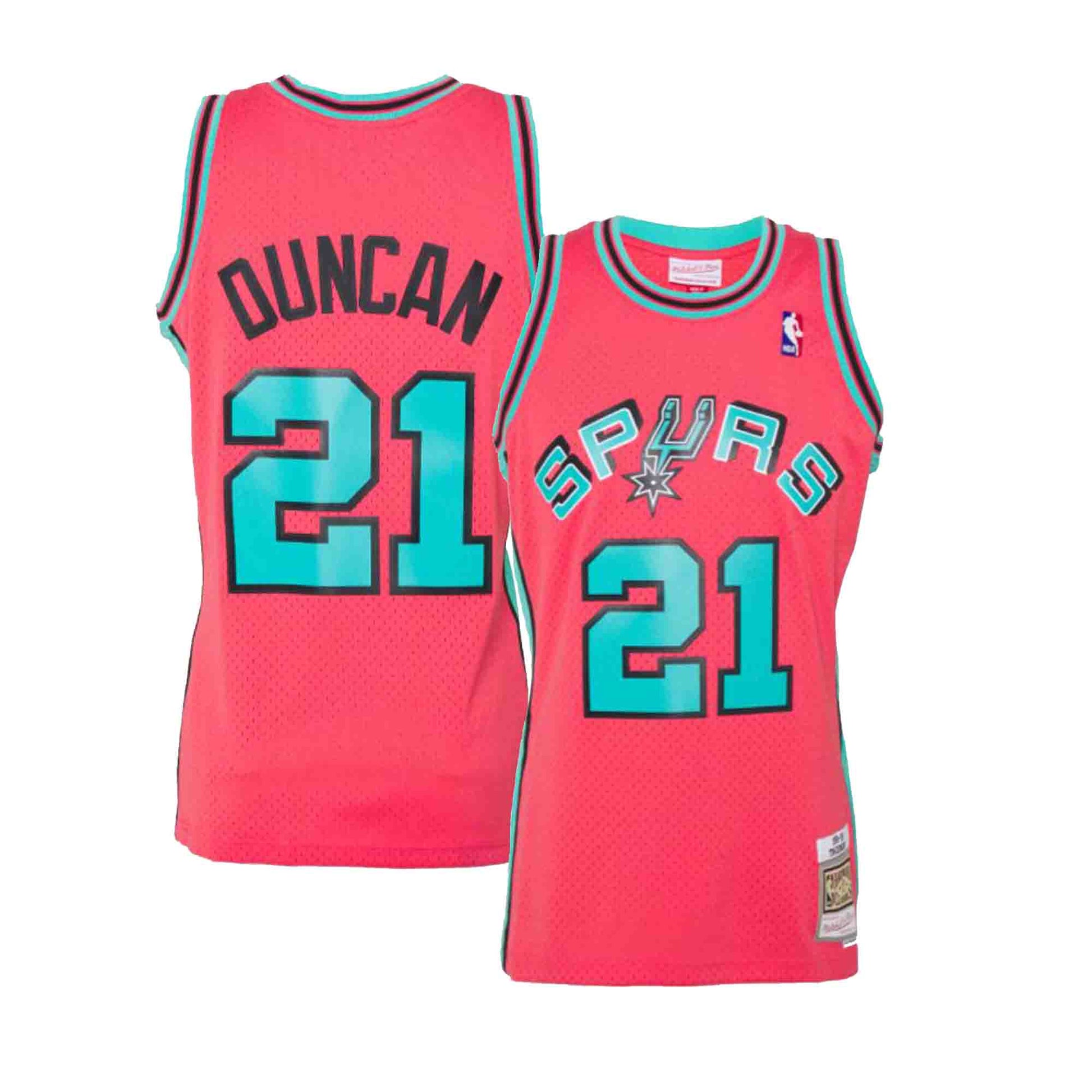 Tim Duncan San Antonio Spurs 1998-99 Authentic RELOAD Swingman  Jersey-Black/Pink