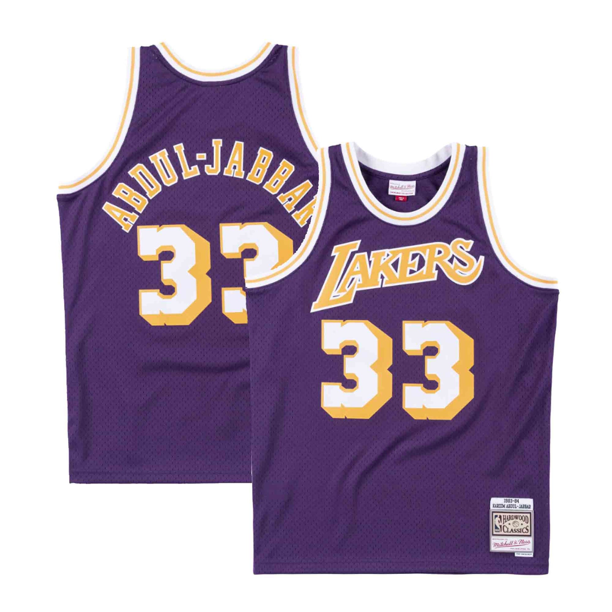 Mitchell and Ness LA Lakers Men's Mitchell & Ness 1984-85 Kareem  Abdul-Jabbar #33 Swingman Jersey Gold