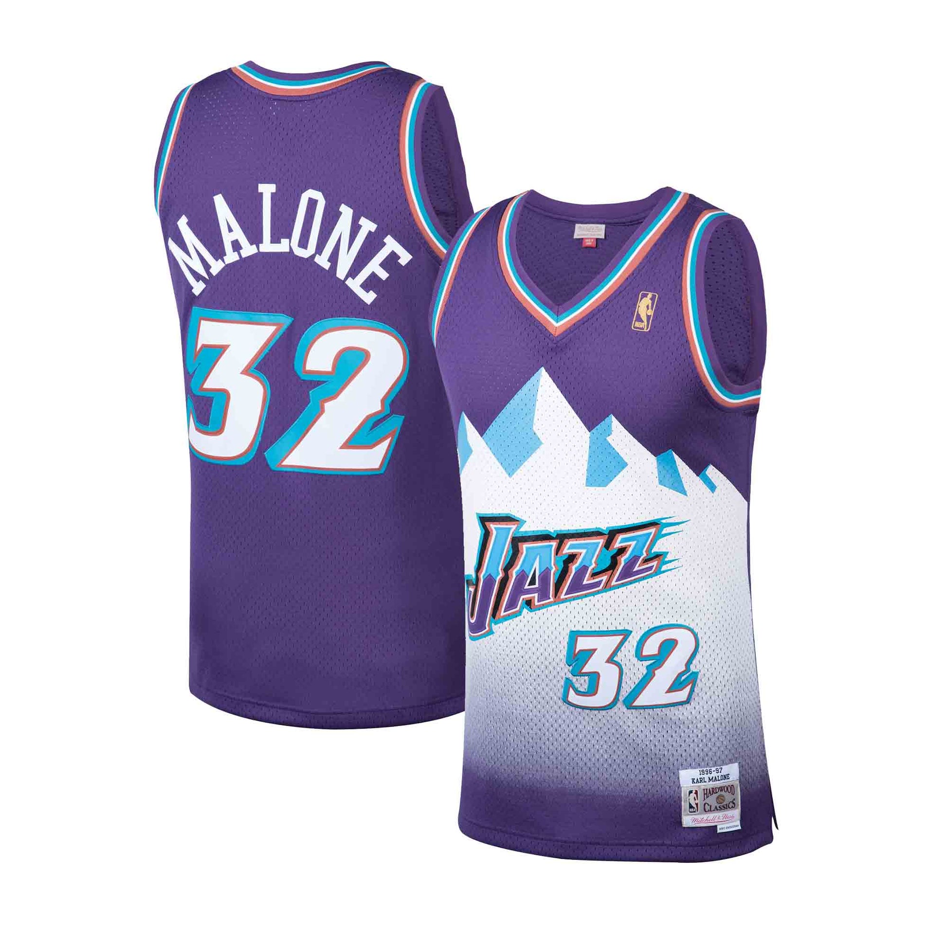 Game Worn & Autographed 1995-96 #32 Karl Malone Home White Utah Jazz Jersey  with Certified Tags