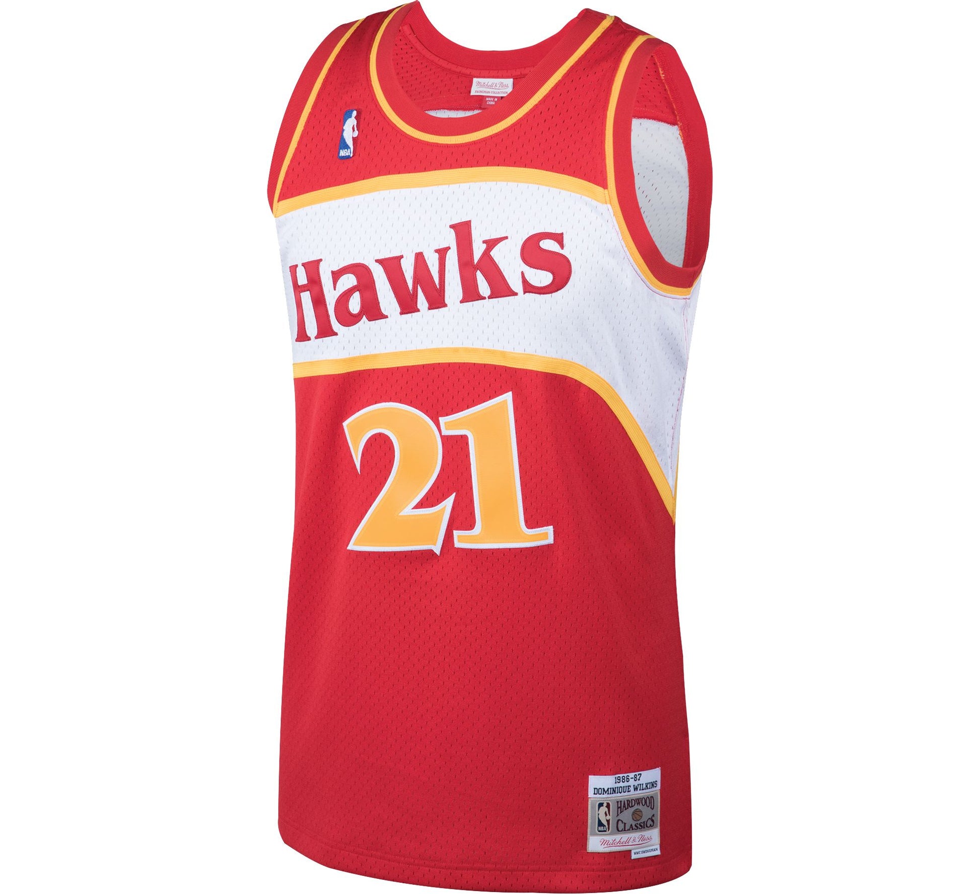 Dominique Wilkins Swingman Throwback Jersey - Red #21 Mitchell And Ness Atlanta  Hawks NBA Jersey