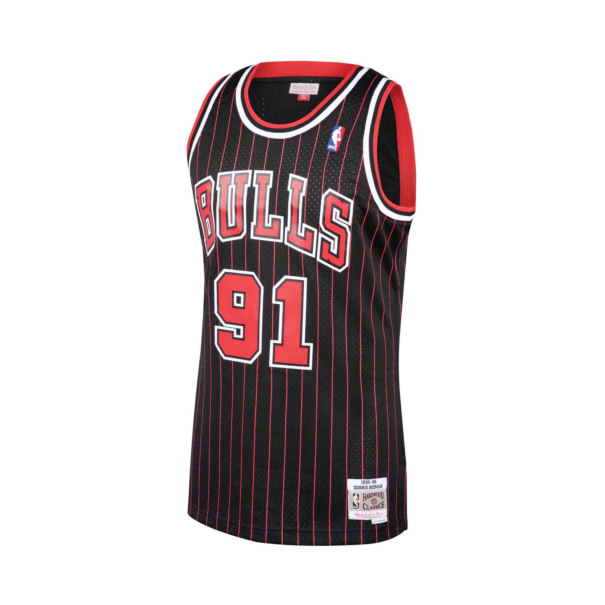 Men's Chicago Bulls Dennis Rodman Mitchell & Ness White 1995-96
