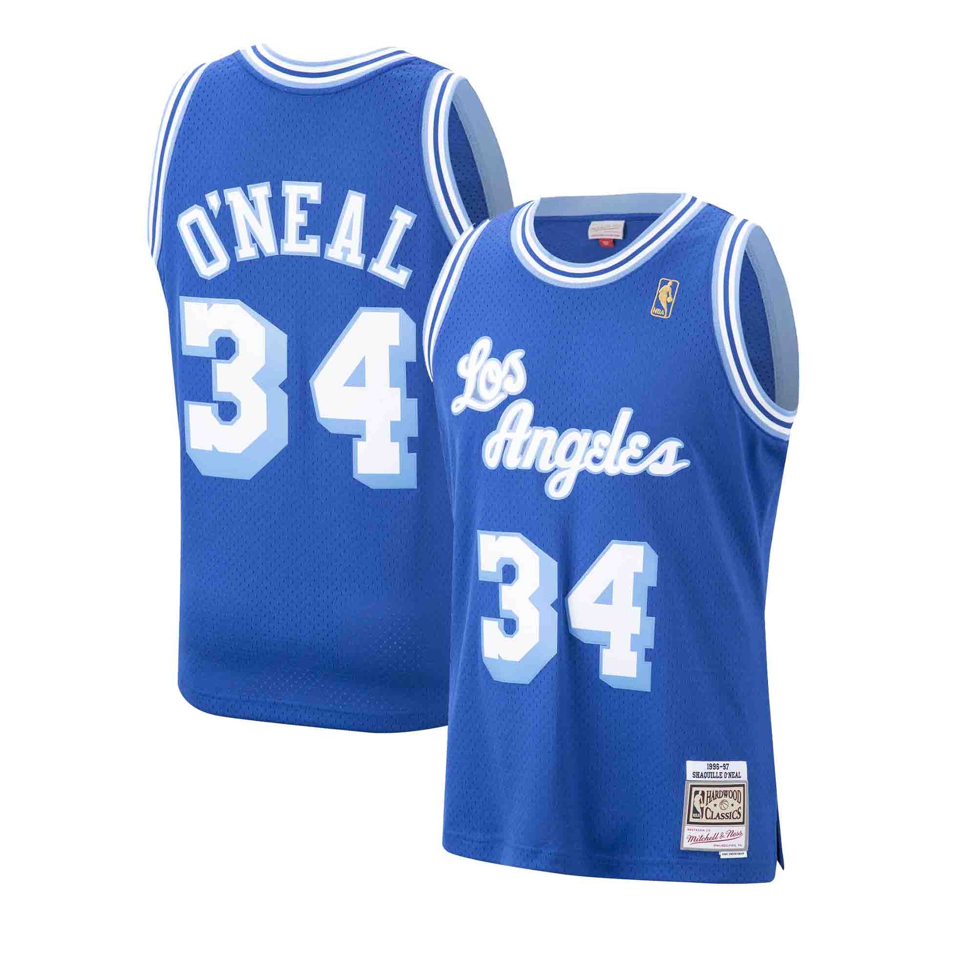 Shaquille O' Neal Signed Lakers Blue Mitchell&Ness HWC Swingman