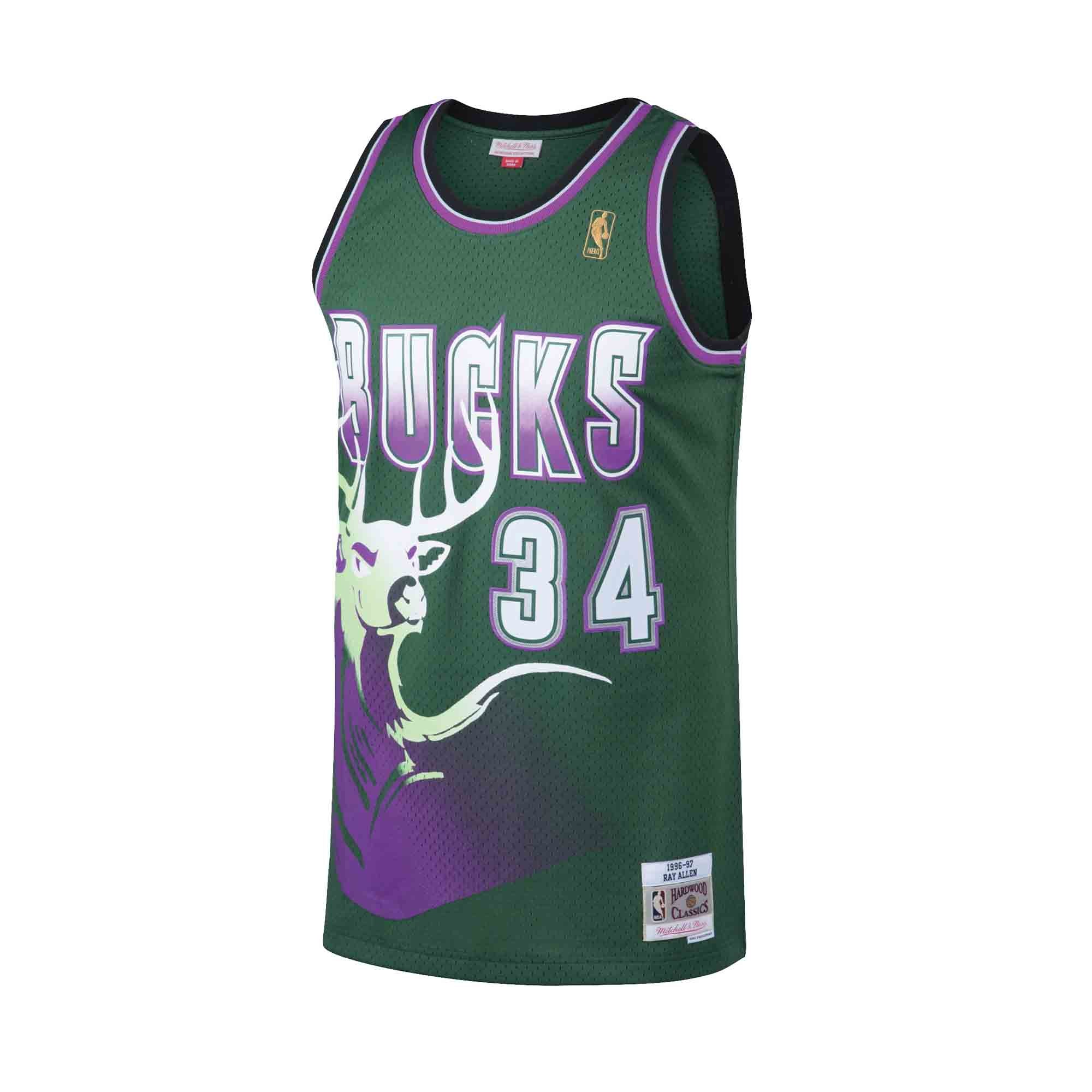 NBA Swingman Jersey Milwaukee Bucks Alternate 1996 97 Ray Allen 34