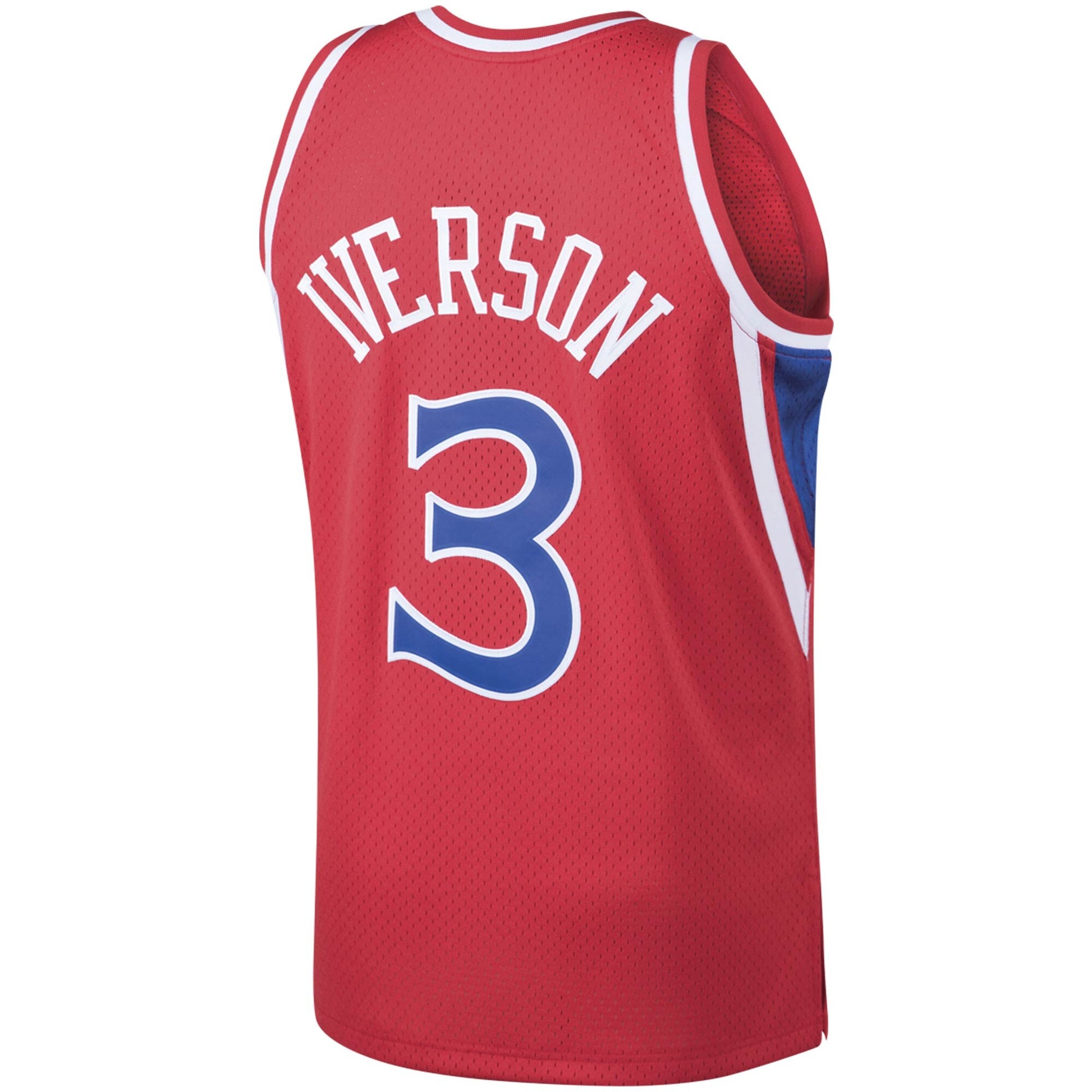 Retro Philadelphia 76ers Iverson #3 Crew Neck Blue NBA Jersey