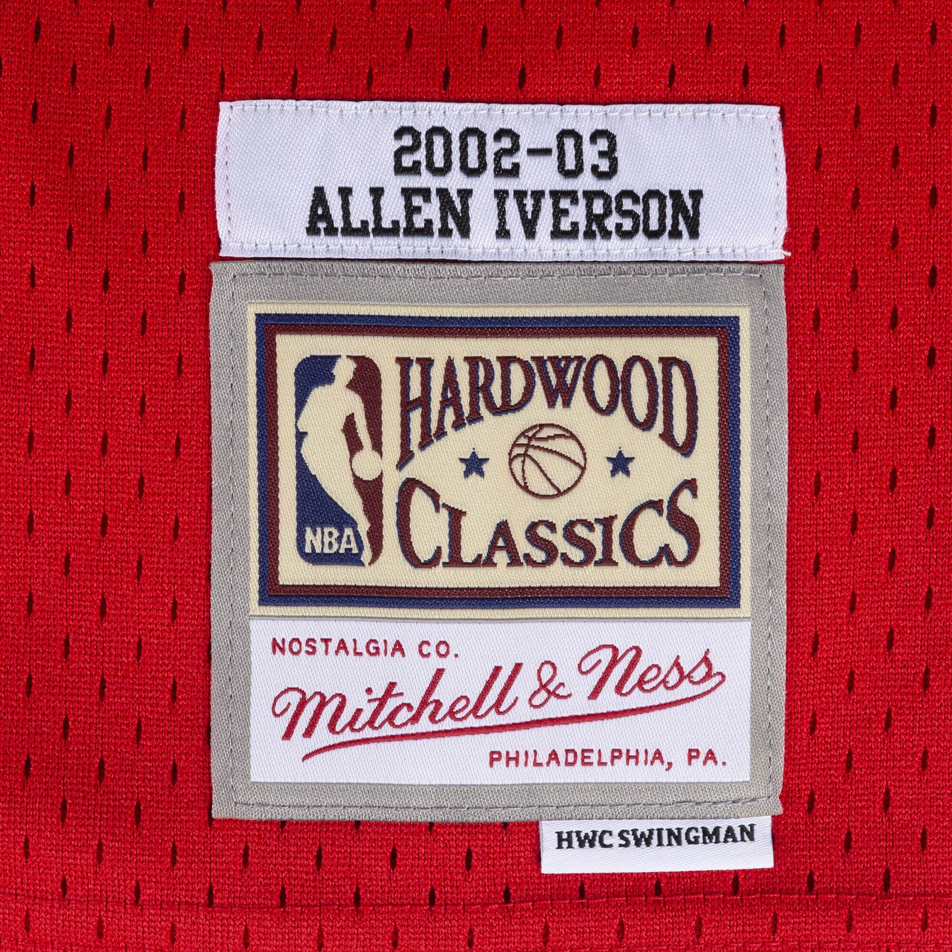 Allen Iverson Philadelphia 76ers Men's Red 2002-03 Hardwood Classics  Swingman Jersey
